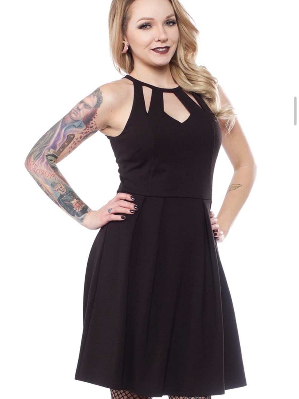 Sourpuss Little Black Diamond Halter Dress XXL